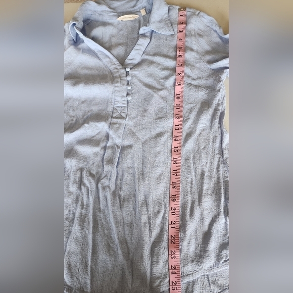 Soft Surroundings Half Button Blue Blouse Women's Size S. - Picture 4 of 7